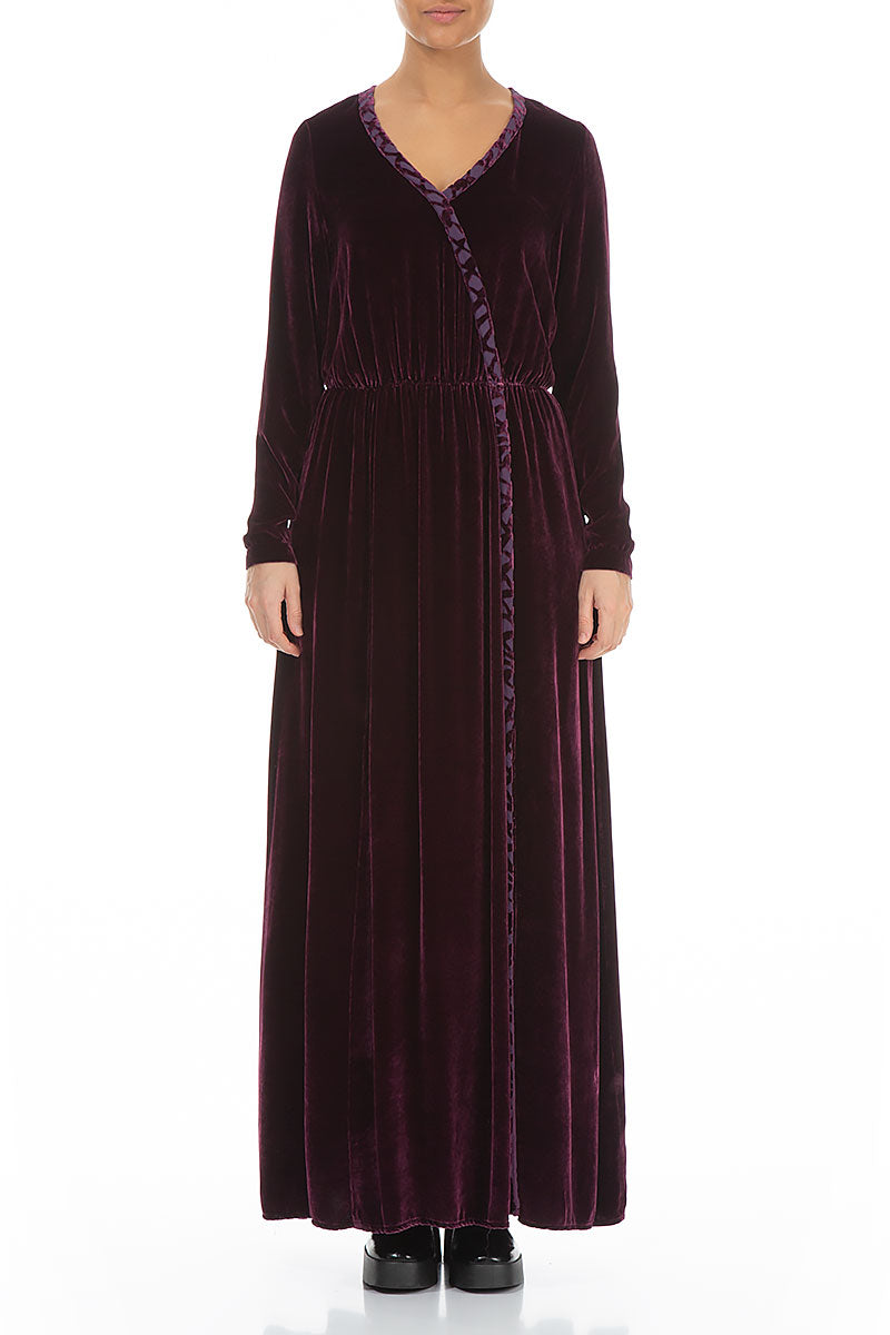 Mulberry Silk Velvet Maxi Dress