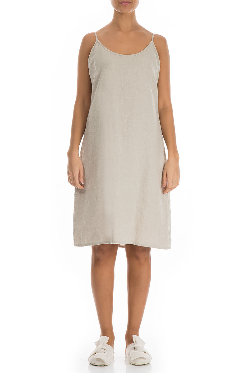Strappy Natural Linen Night Dress