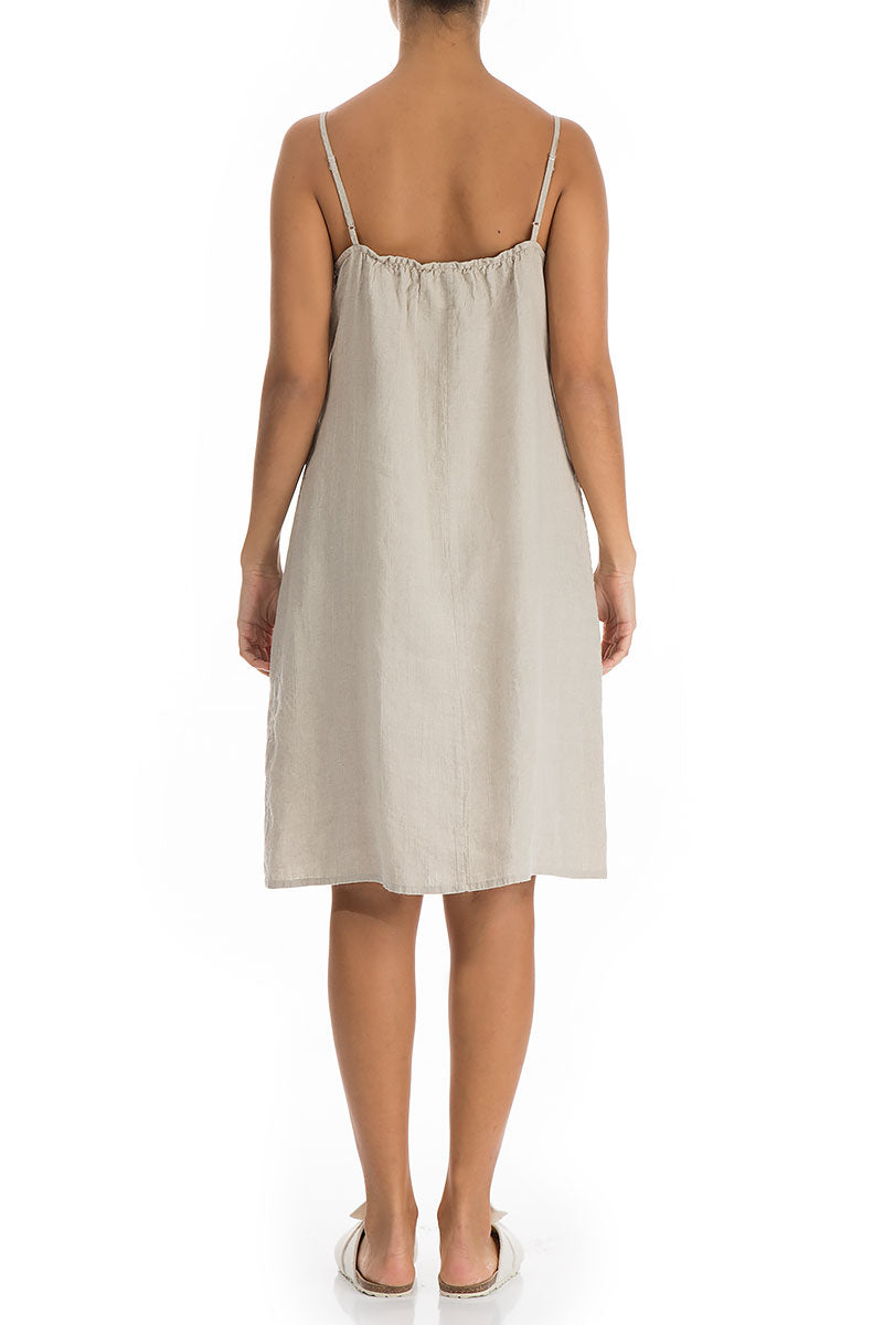 Strappy Natural Linen Night Dress