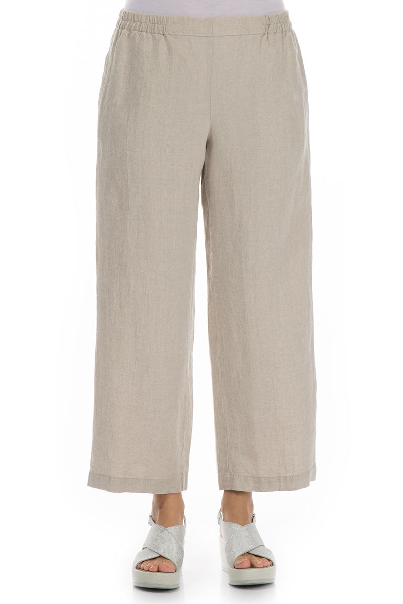 Straight Cut Natural Linen Trousers