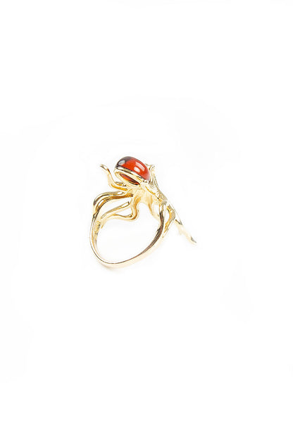 Octopus Amber Ring