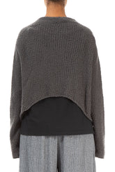 Open Grey Wool Cardigan 2