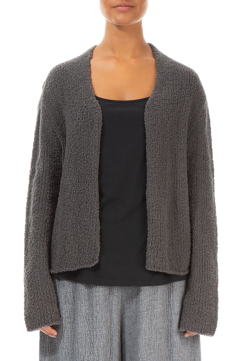 Open Grey Wool Cardigan 1