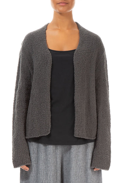 Open Grey Wool Cardigan 1