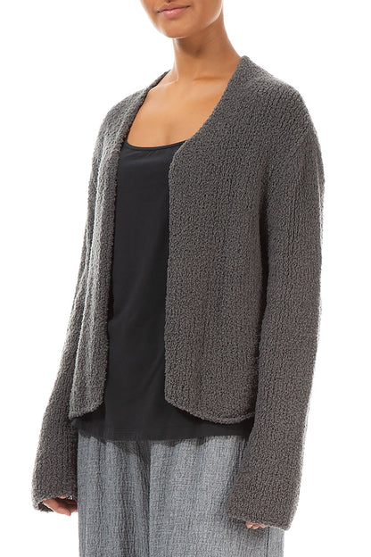 Open Grey Wool Cardigan 3