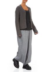 Open Grey Wool Cardigan 4