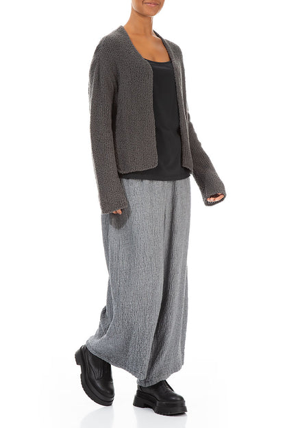 Open Grey Wool Cardigan 4