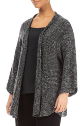Open Mélange Grey Wool Cardigan 3