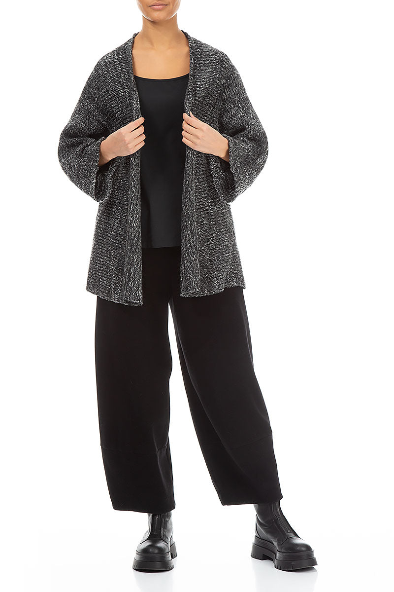 Open Mélange Grey Wool Cardigan 4