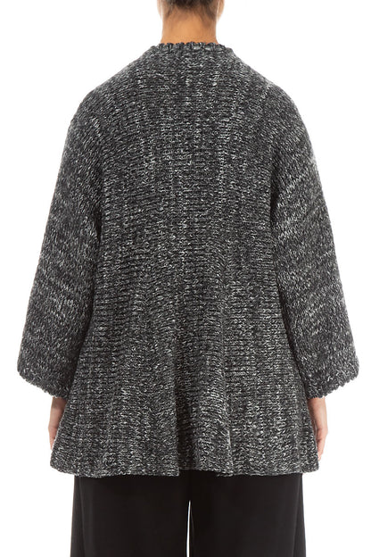 Open Mélange Grey Wool Cardigan 2
