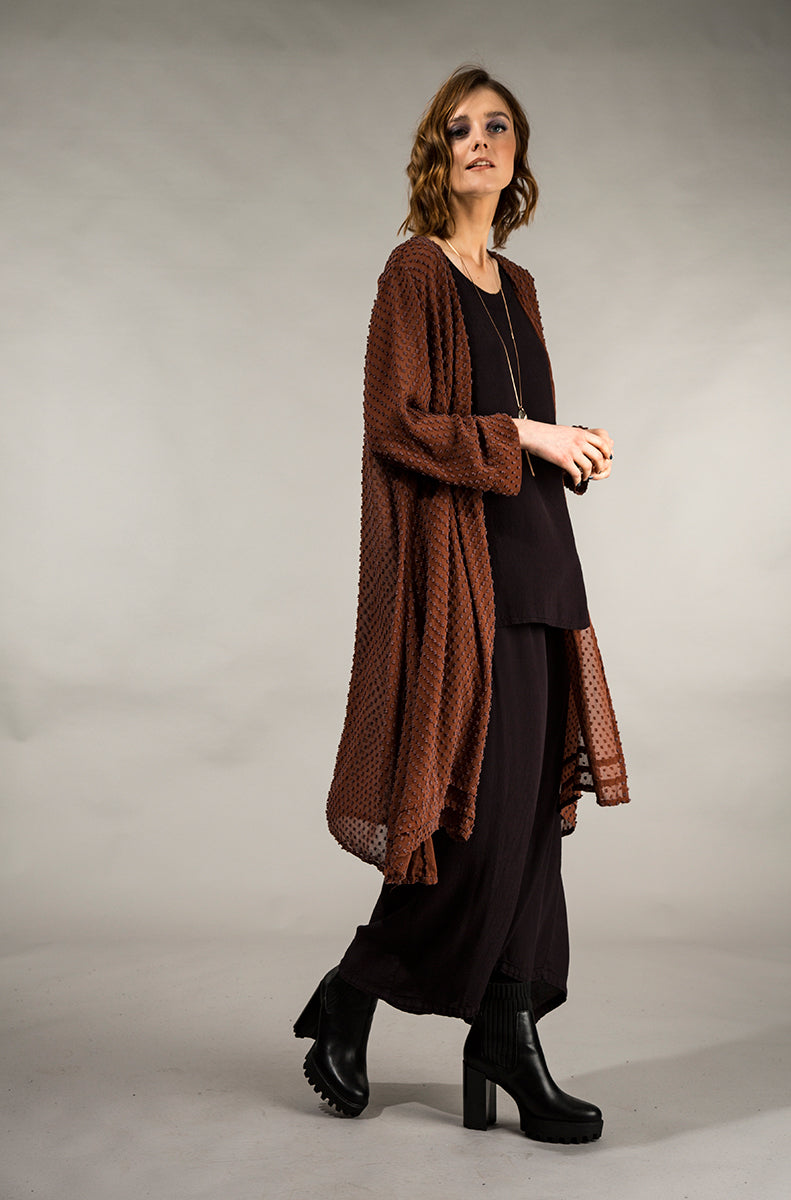 Open Type Dotty Cinnamon Silk Jacket 6