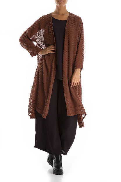 Open Type Dotty Cinnamon Silk Jacket 4