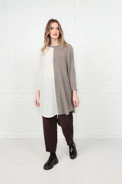 Oversized Dual White Beige Wool Sweater 5