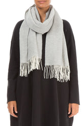 Pale Grey Soft Merino Wool Scarf 1