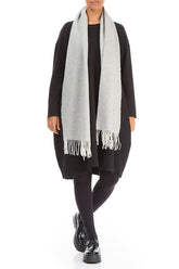 Pale Grey Soft Merino Wool Scarf 2