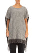 Patterned Poncho Grey Wool Alpaca Tunic 1