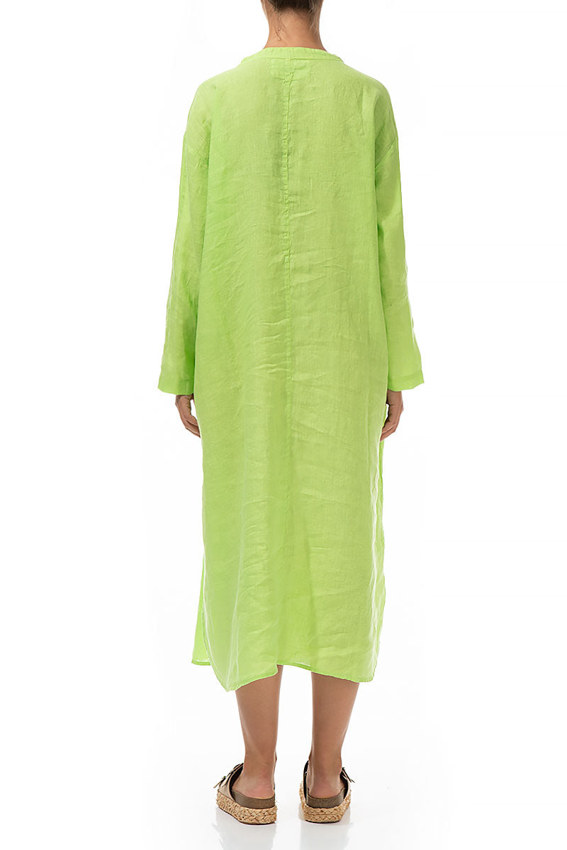 Pear Linen Shirt Dress 2
