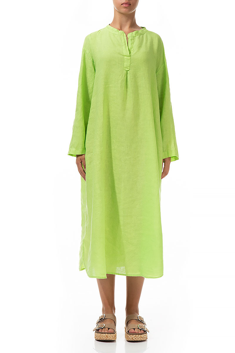 Pear Linen Shirt Dress 1
