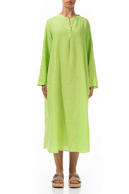 Pear Linen Shirt Dress 1