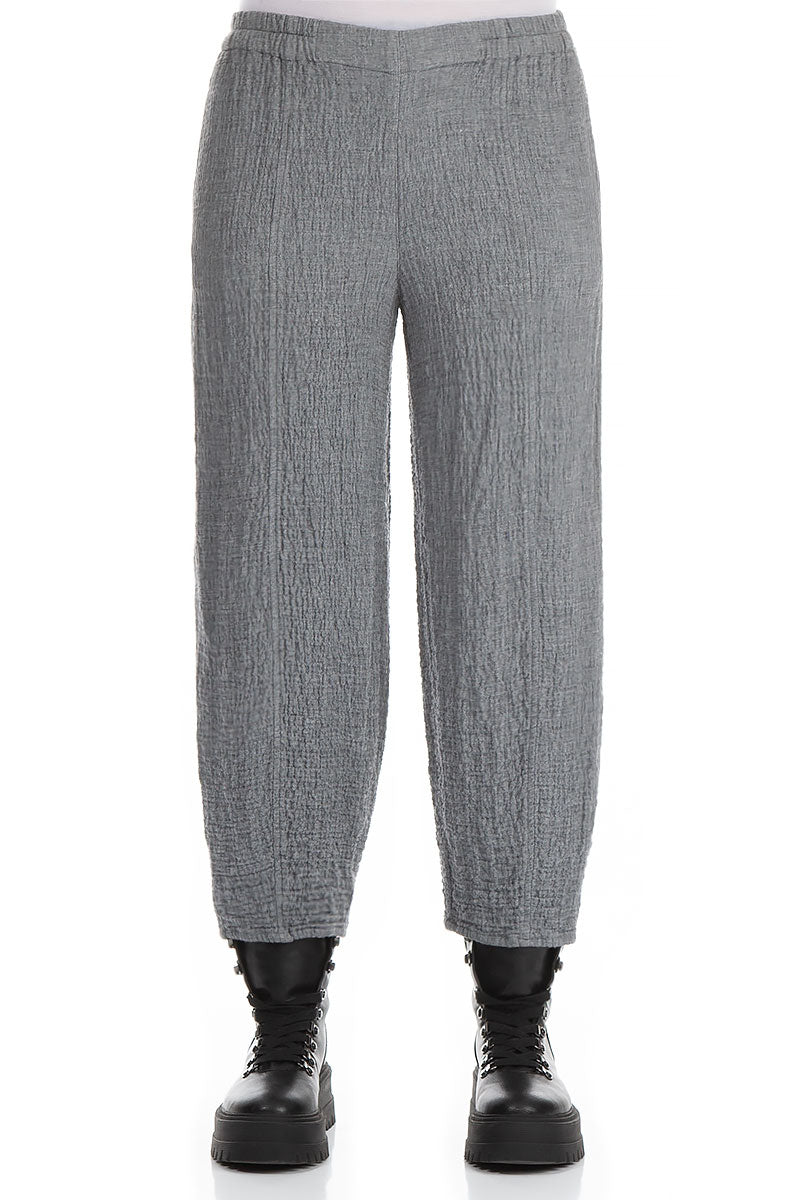 Pencil Grey Wool Trousers