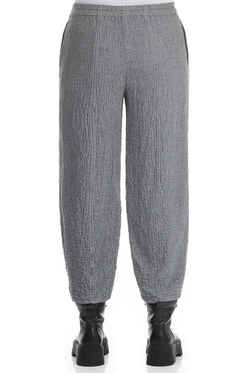 Pencil Grey Wool Trousers
