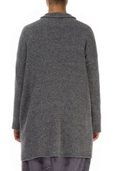 Pin Closure Grey Wool Cardigan 2
