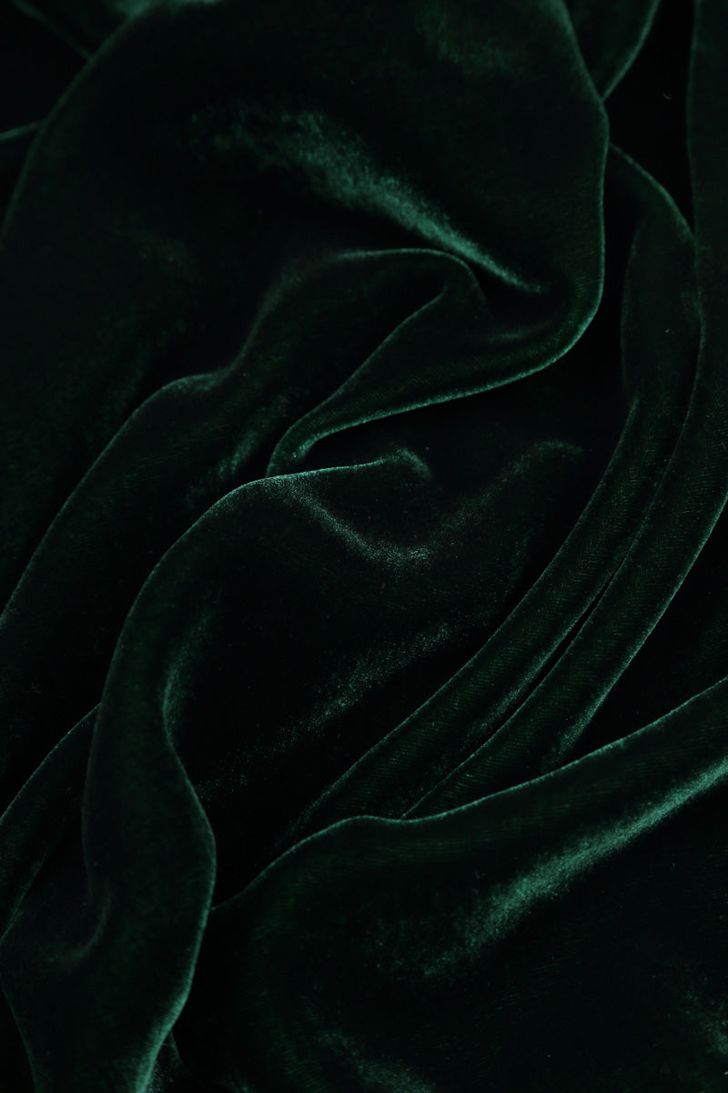 Loose Pine Green Silk Velvet Tunic