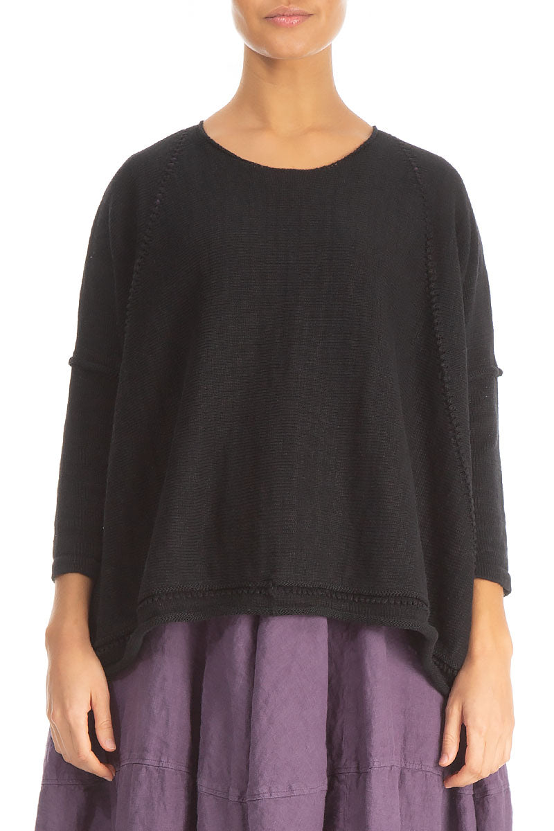 Pinhole Lines Décor Black Linen Jumper 1