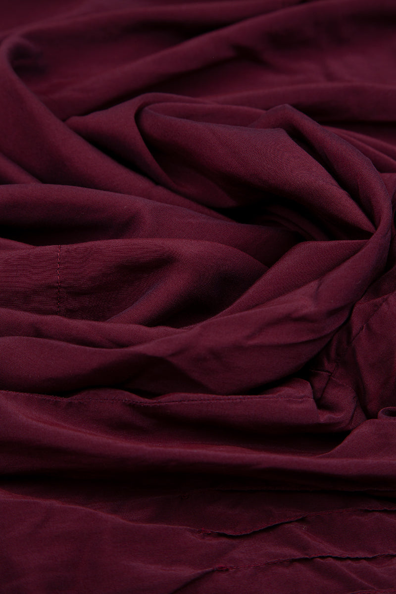 Pleated Wine Silk Bamboo Dress 5