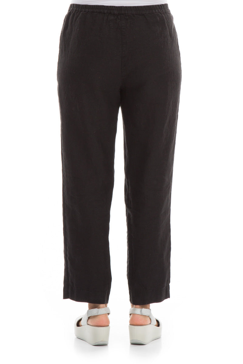 Pure Black Linen Trousers 2