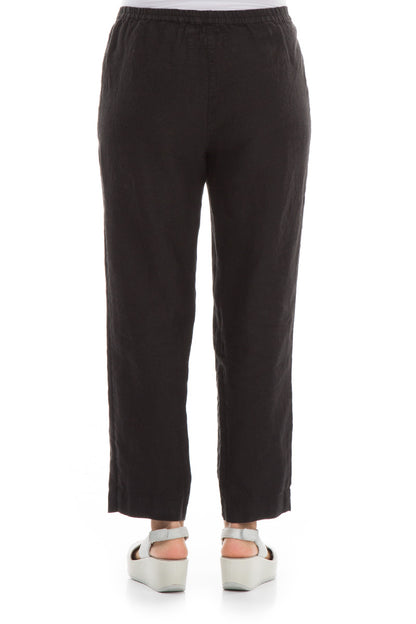 Pure Black Linen Trousers 2