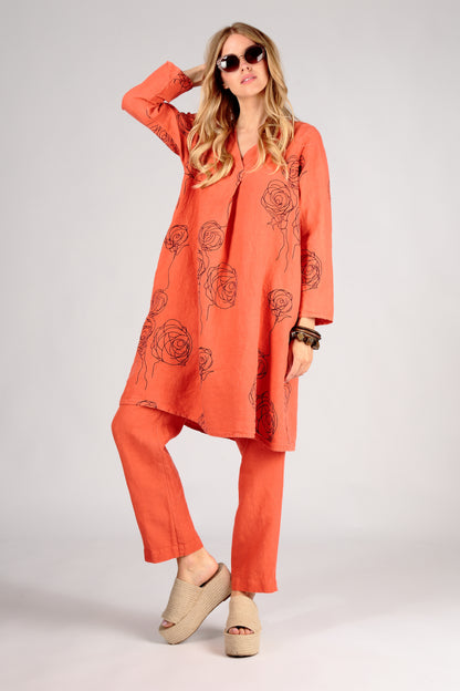 Pure New Orange Linen Trousers 5