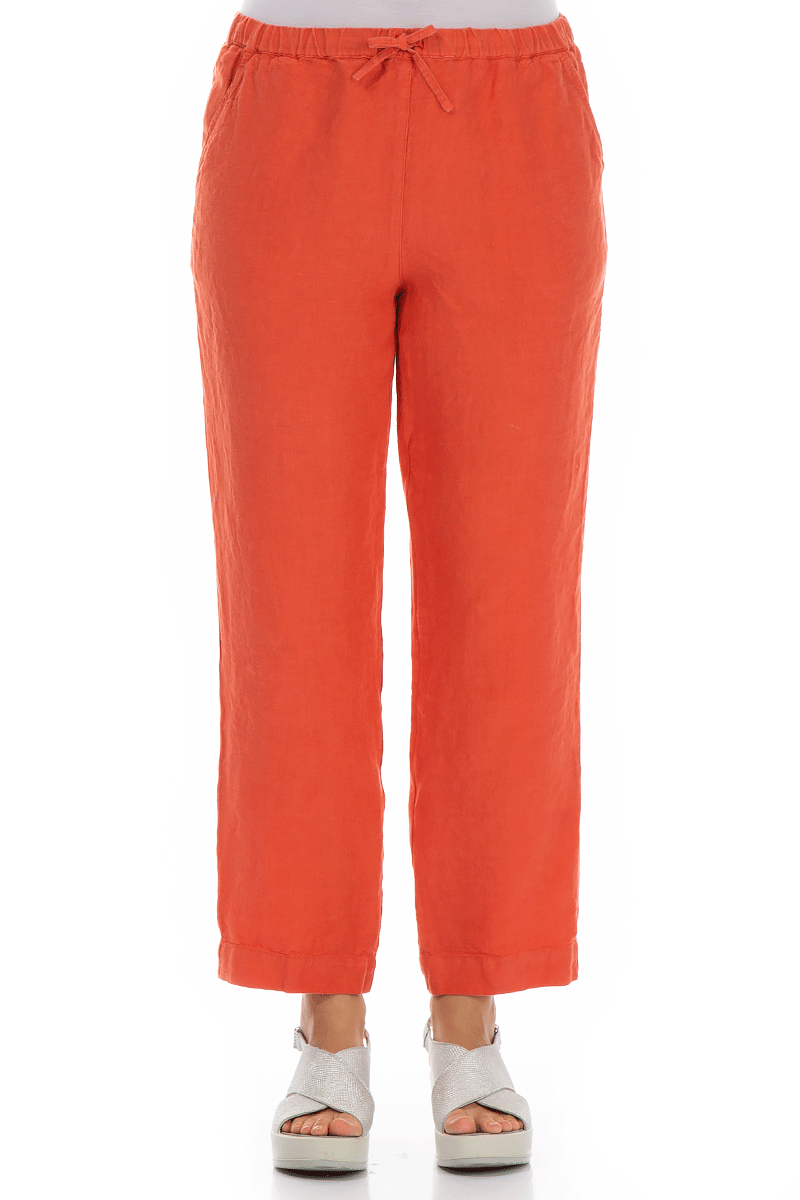 Pure New Orange Linen Trousers 1