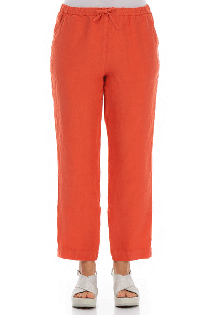 Pure New Orange Linen Trousers 1