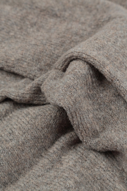 Exposed Seam Beige Wool Sweater