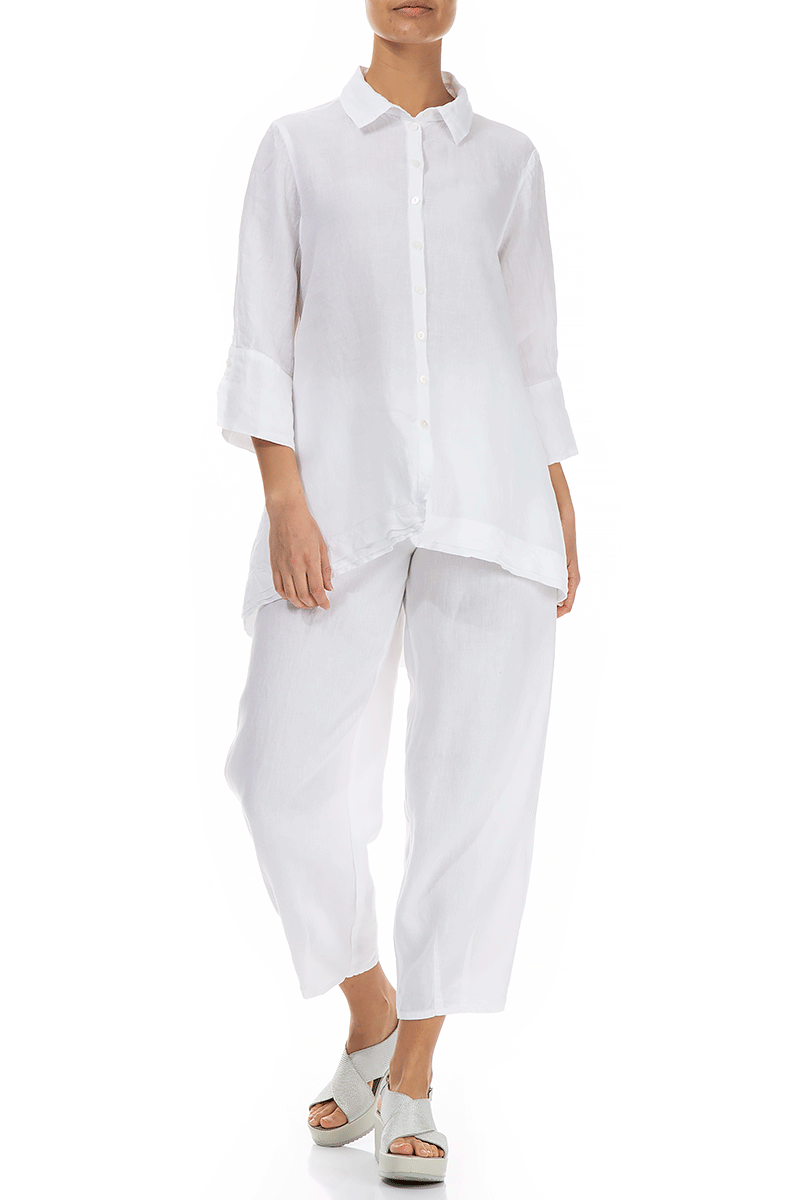 Relaxed White Linen Shirt - GRIZAS | Natural Contemporary Womenswear