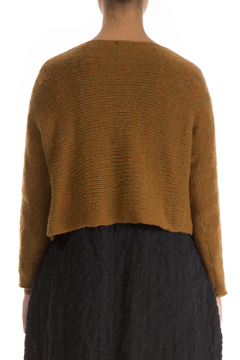 Rip Detail Mustard Wool Sweater