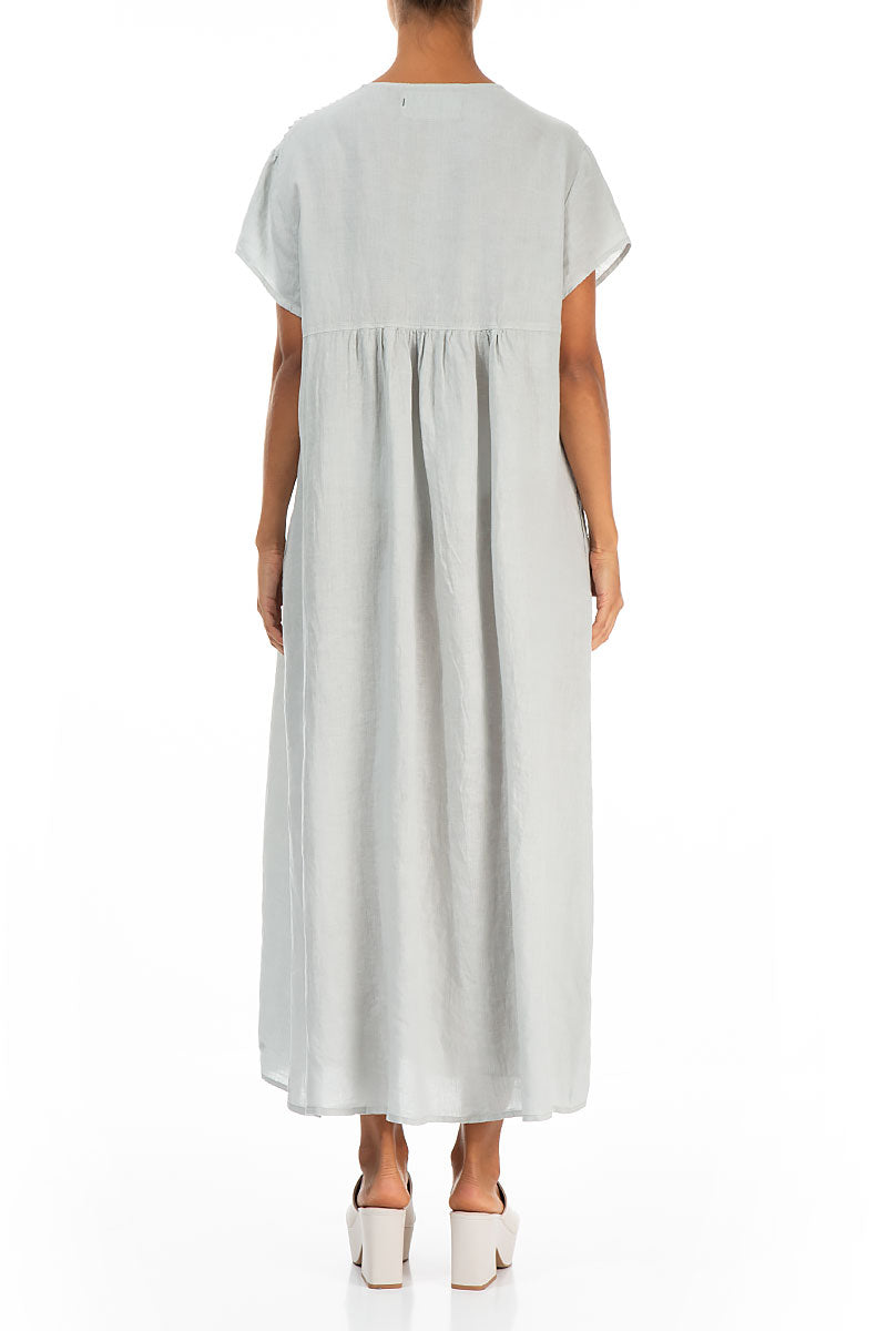 Romantic Light Grey Linen Dress
