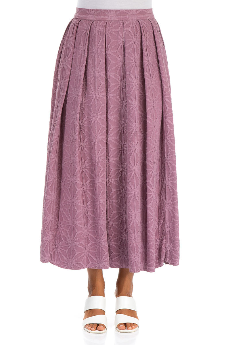 Rose Textured Silk Maxi Skirt