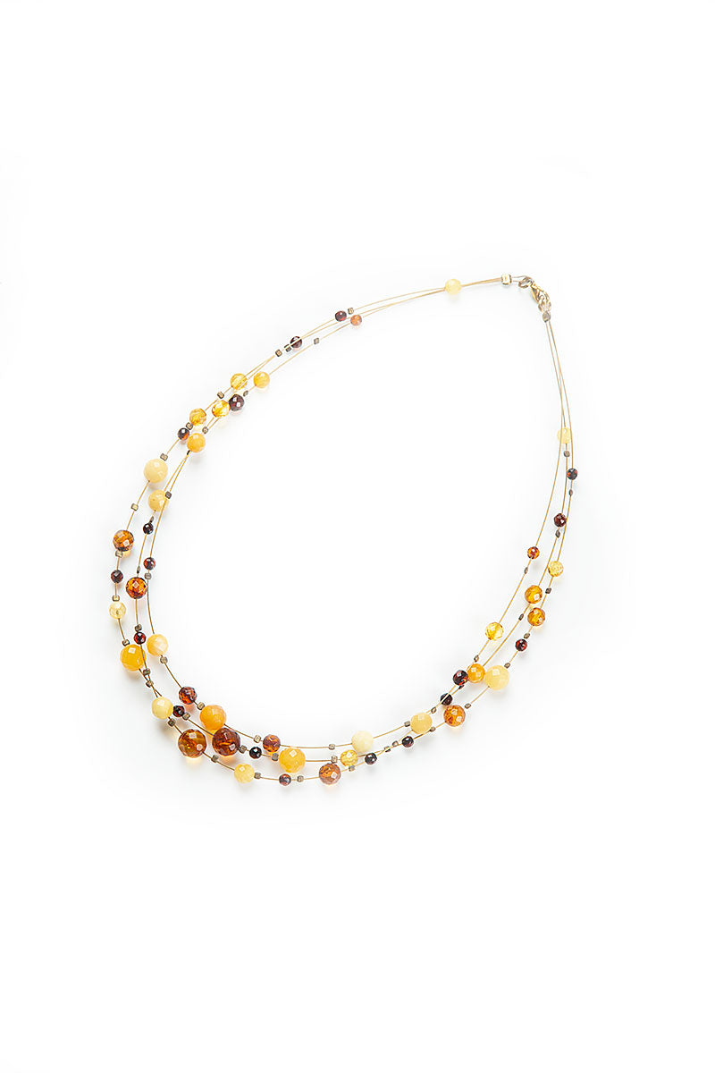 Round Amber Bead Necklace