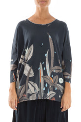 Boxy Leaves Cotton Blouse 1