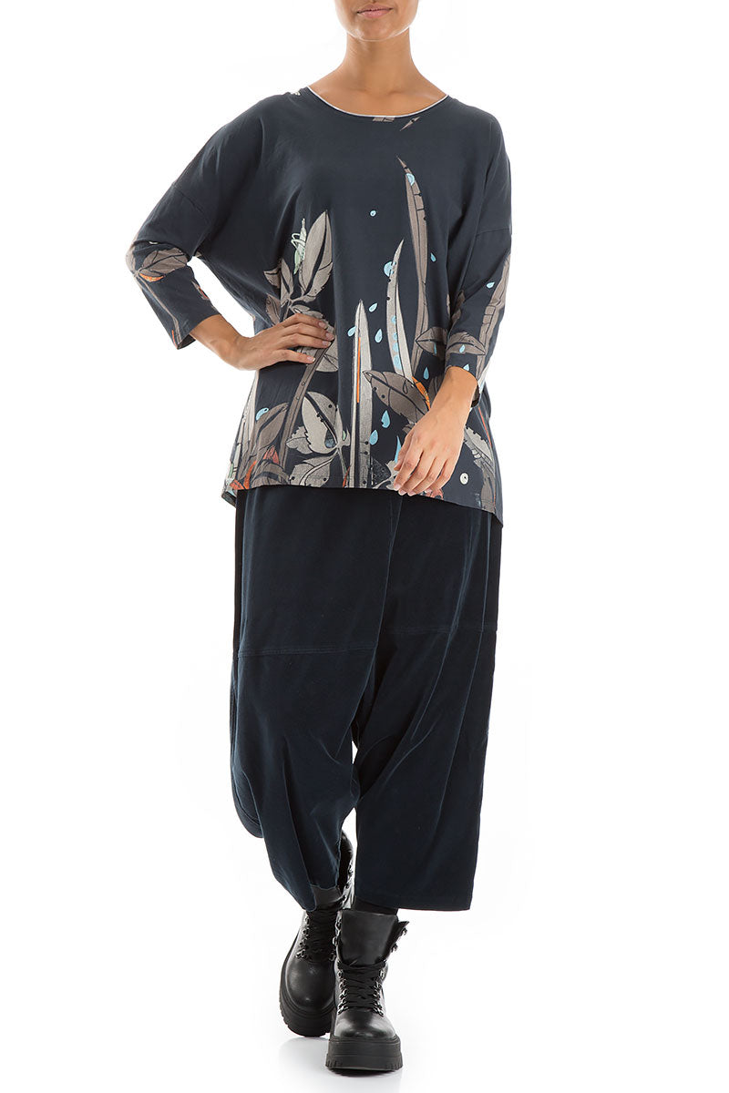 Boxy Leaves Cotton Blouse 4