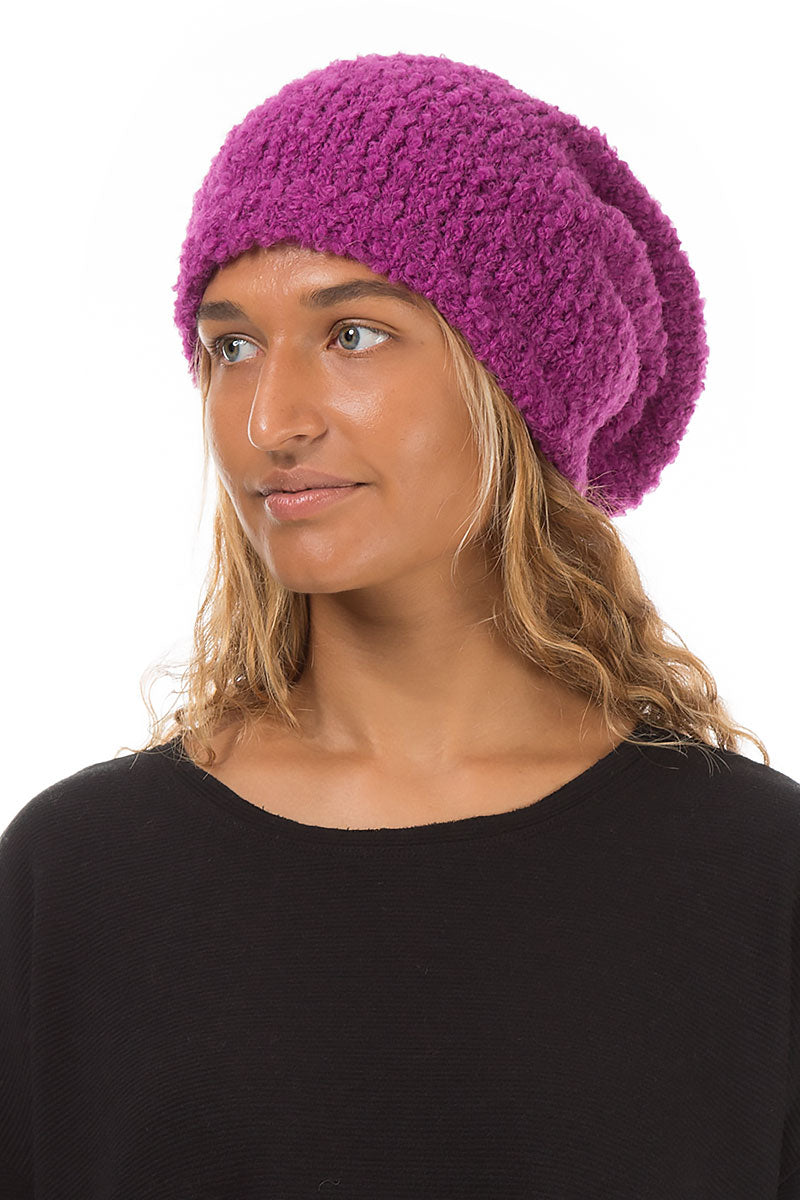 Royal Fuchsia Alpaca Wool Beanie Hat