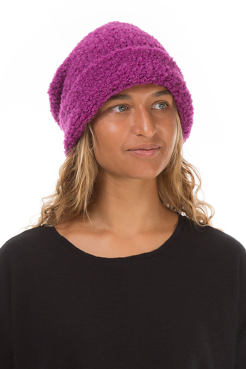 Royal Fuchsia Alpaca Wool Beanie Hat