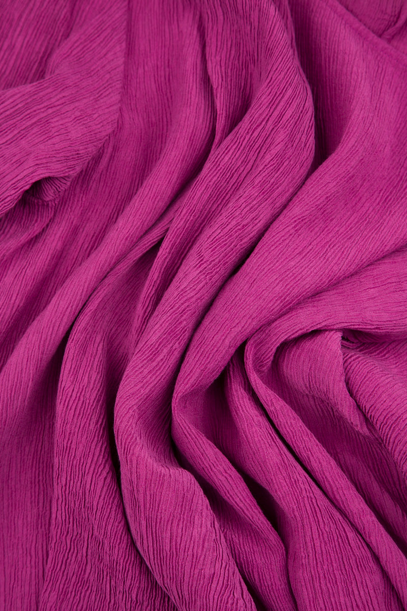 Crinkled Royal Fuchsia Silk Jacket - Blouse 5