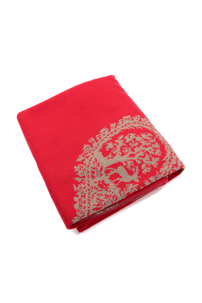 Royal Red Pure Cashmere Blanket
