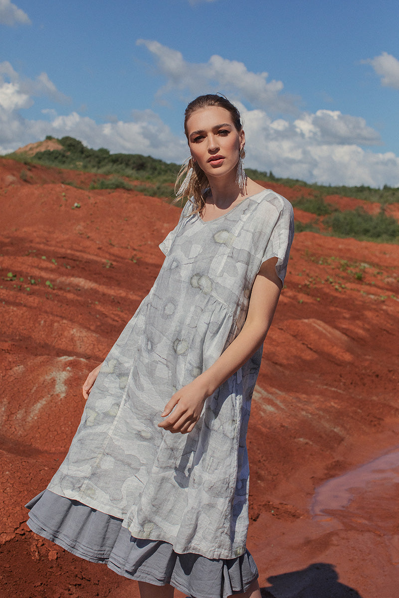 Ruched Camomile Linen Dress 1