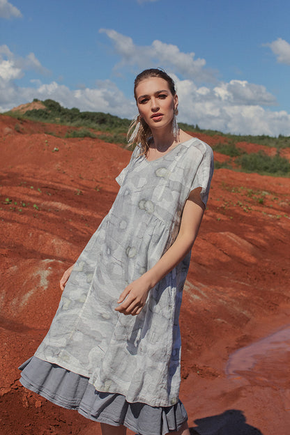 Ruched Camomile Linen Dress 1