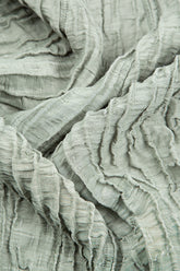 Asymmetrical Crinkled Pistachio Silk Dress 5