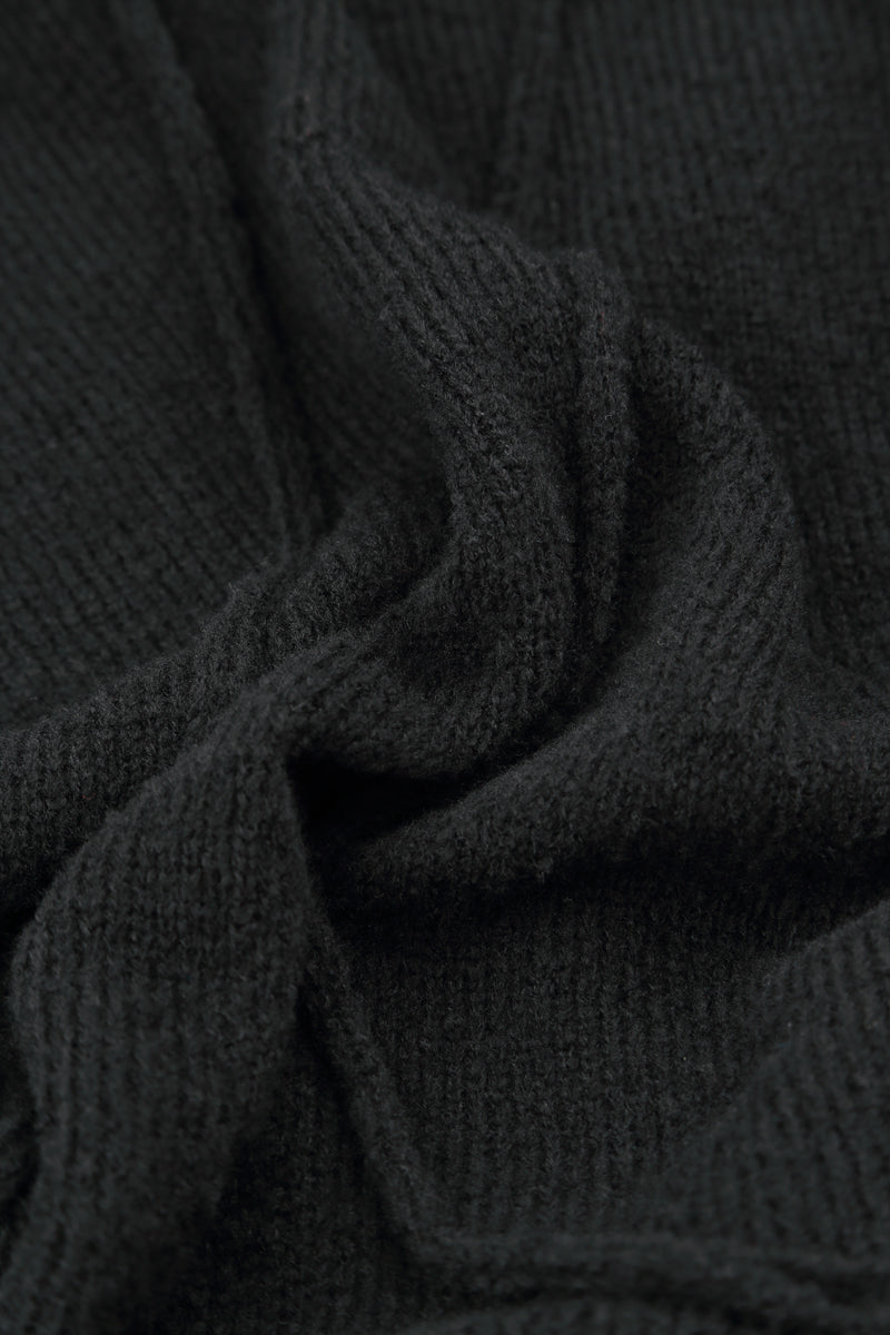 Short Loose Black Wool Cardigan 5